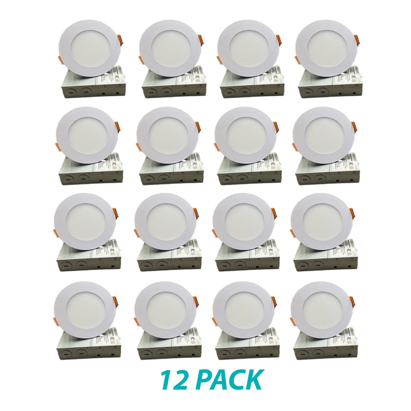 3BRIX 4 Inch 9W Slim Round Ultra Thin Recessed Downlight - 5CCT (27/30/35/40/50K)- 675 lumens