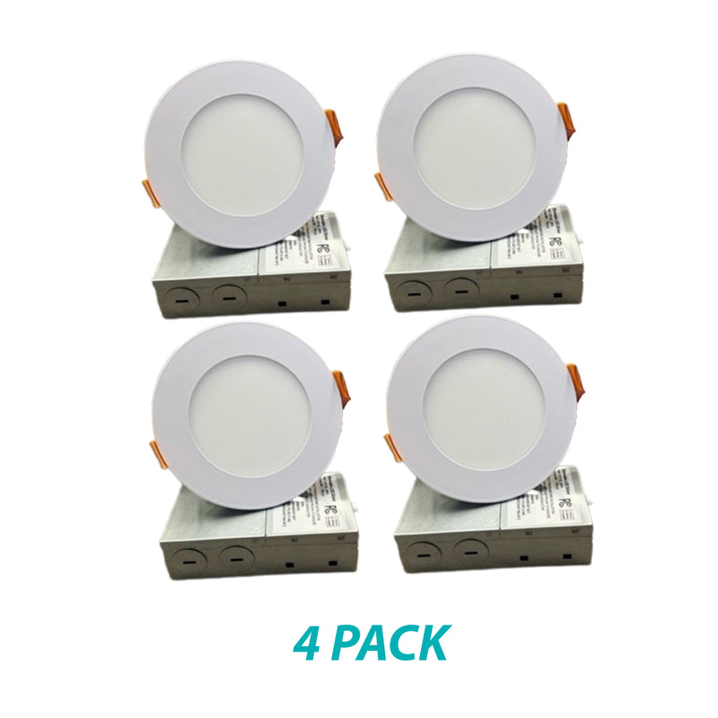 3BRIX 4 Inch 9W Slim Round Ultra-Thin Recessed Downlight with Night Light- 5CCT (27/30/35/40/50K)- 600 lumens