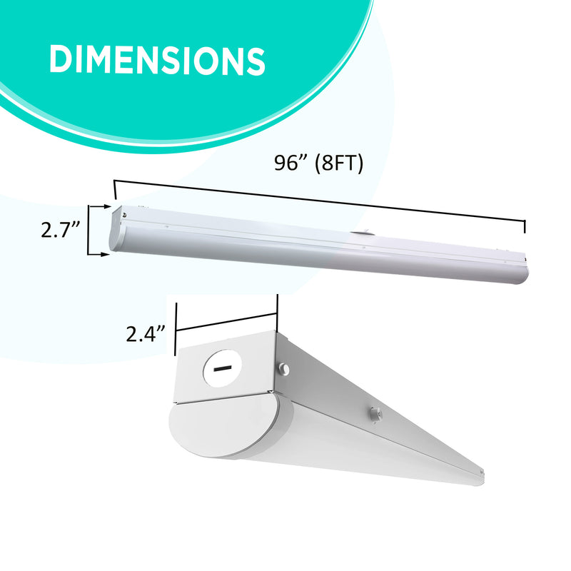 8ft Skinny Linear Linkable Strip - Selectable Watts (60/70/80W) - CCT(35/40/50/65K) - ETL & DLC