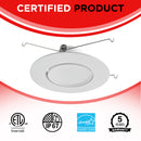 6" 16W Gimbal Retrofit Recessed Downlight - Eyeball Adjustable Spotlight - 5CCT - 1200 lumens