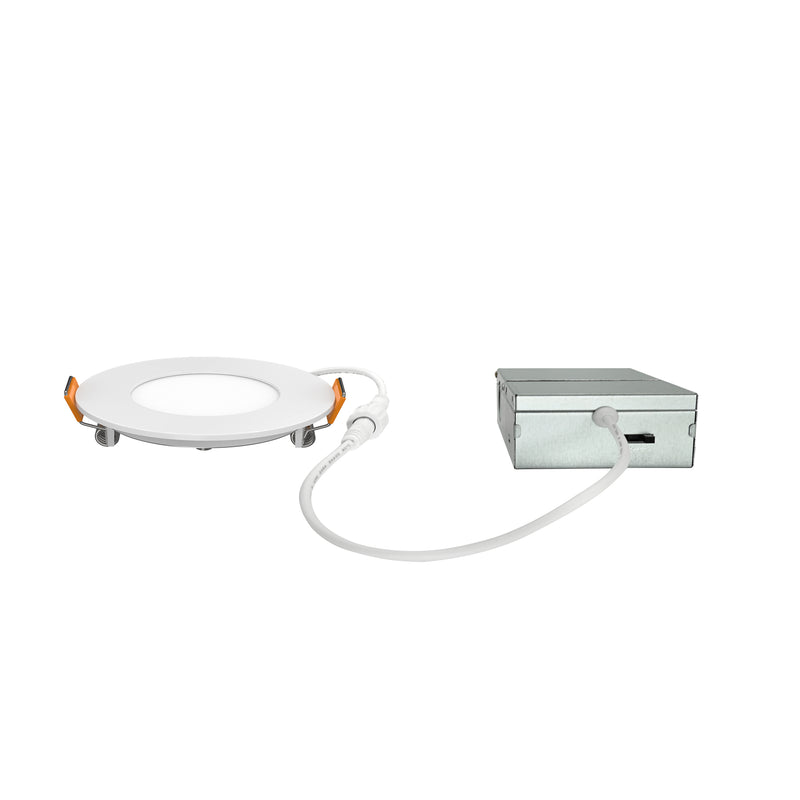 3BRIX 4 Inch 9W Slim Round Ultra Thin Recessed Downlight - 5CCT (27/30/35/40/50K)- 675 lumens