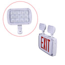 Wet Location LED Emergency Exit Sign Outdoor - Battery Backup with Adjustable Heads - Red Letters