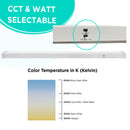 4ft Wrap Light - Watts (40/30/20W) & Color 3CCT(30/40/50K) Selectable - 5750 Lumens Max