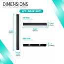 6ft LED Linear Wall Light -55Watts - 3CCT (3000/4000/5000K)