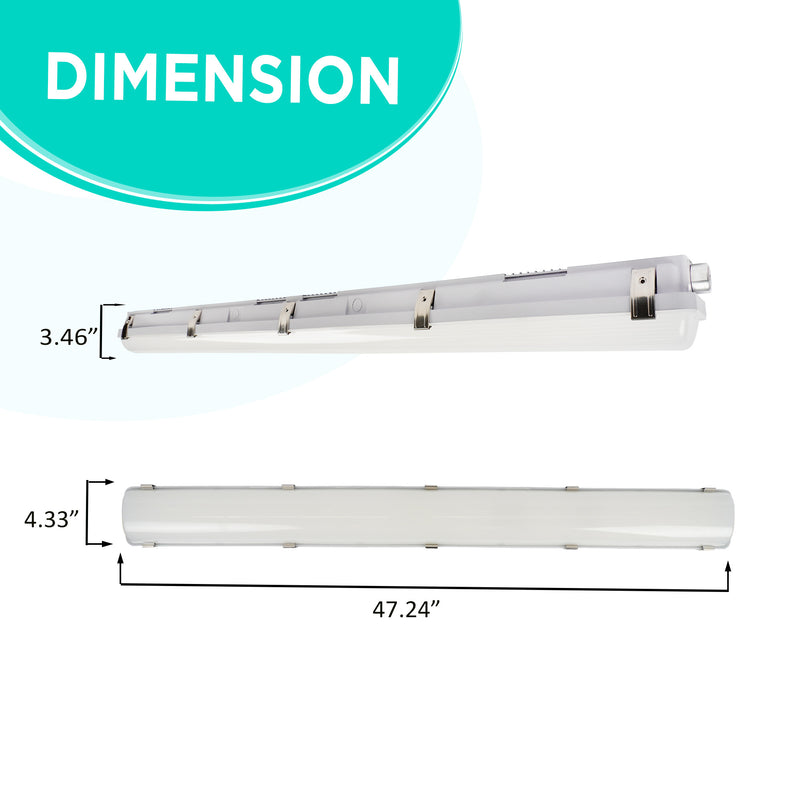4ft Vapor Light - Watts (50/40/30W) & Color 3CCT(35/40/50K) Selectable - 7000 Lumens Max