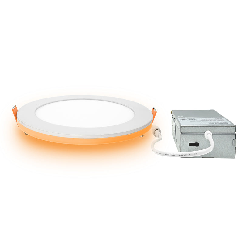 3BRIX 4 Inch 9W Slim Round Ultra-Thin Recessed Downlight with Night Light- 5CCT (27/30/35/40/50K)- 600 lumens