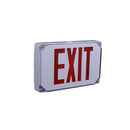 Outdoor Wet Location Compact Exit Sign - Battery Backup with Red Letters