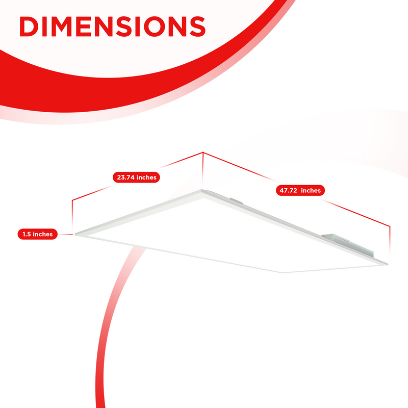 2x4 LED Backlit Panel Light - 50W - 6000K/ CCT - 6250 lumens - ETL Certified - Version 2 - 4 Pack