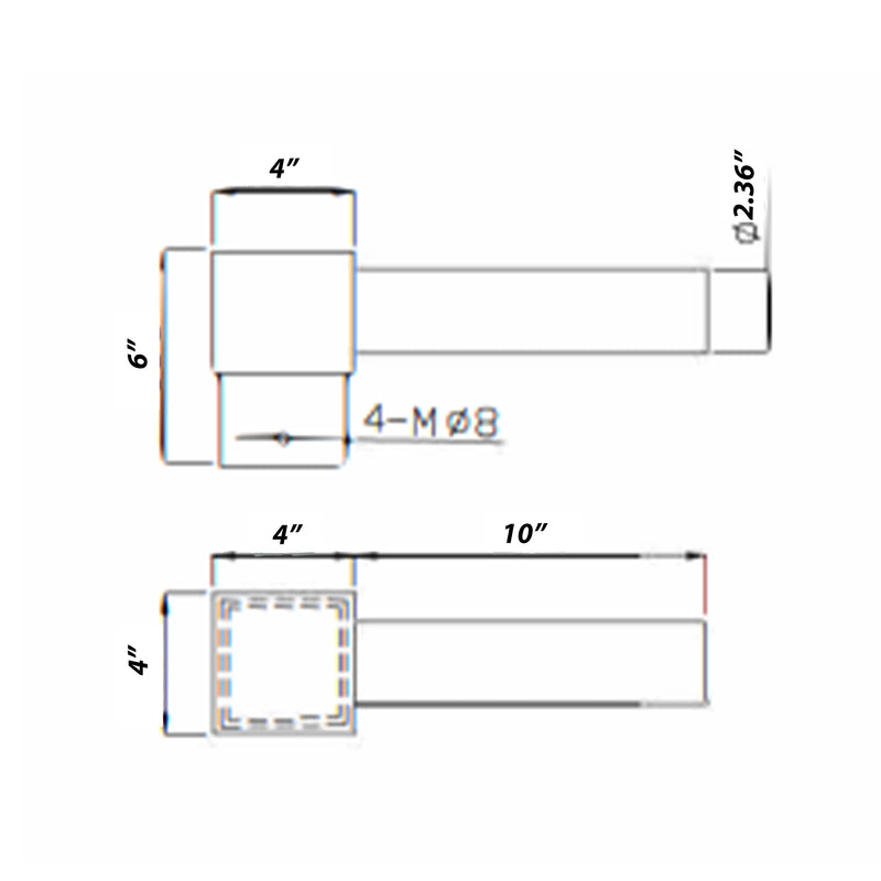 Single Spoke Arm Bracket Square Base