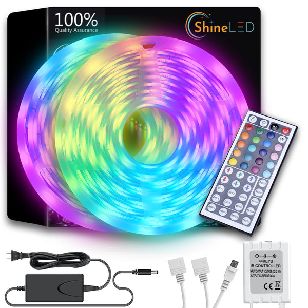 32.8ft 5050 RGB Strip Light - 300 LEDs Light Color Changing - 44 Key Remote