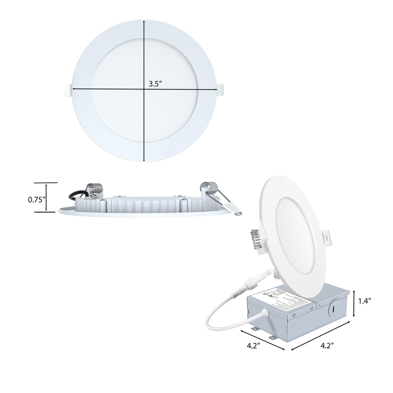 3BRIX 3 Inch 5W Ultra Thin LED Slim Recessed Downlight - 4000 -5000K- ETL