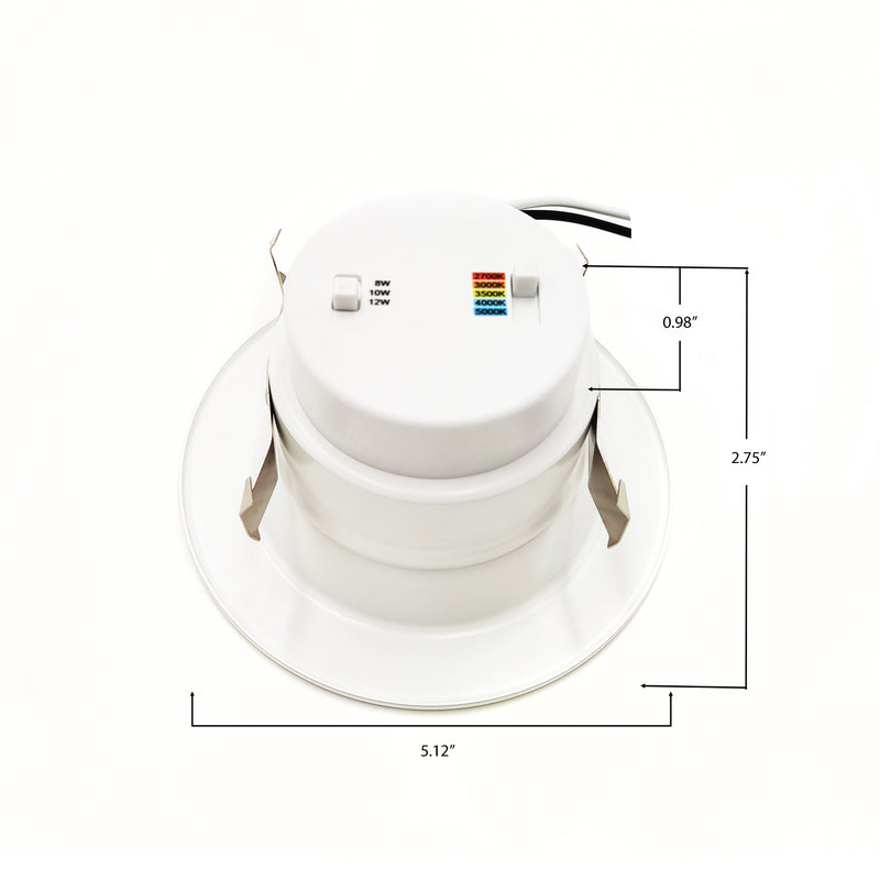 3BRIX 4" Watt & Color Selectable 8/10/12W Retrofit Recessed Downlight - 5CCT-25/30/35/40/50K