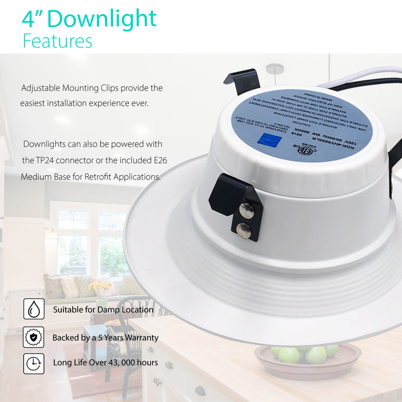 3BRIX 4" 10W Retrofit Recessed Downlight - 750lms - ETL & ES