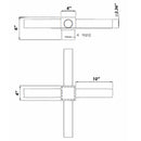 Spoke Arm Bracket With 4 Arms Round Base at 90 Degree