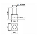 Tenon Adapter for 5 Inch Square Pole