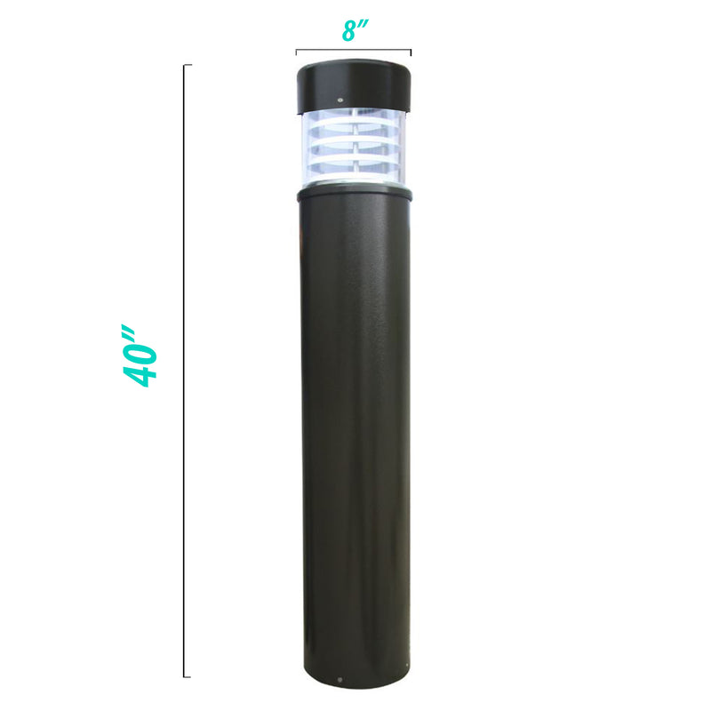 40" LED Bollard Landscape Light - 8" Dome/Flat