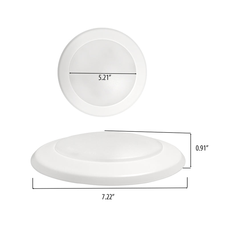 3BRIX 6" 15W Flush Mount Disk Downlight - 1100 lumens - ETL Listed