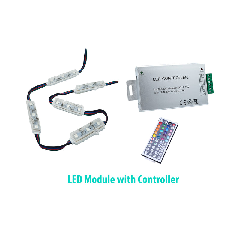 RGB LED Module 12VDC - 0.72W with LED Controller and Remote