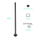 15 Foot Round Tapered Steel Light Pole - Including Shipping
