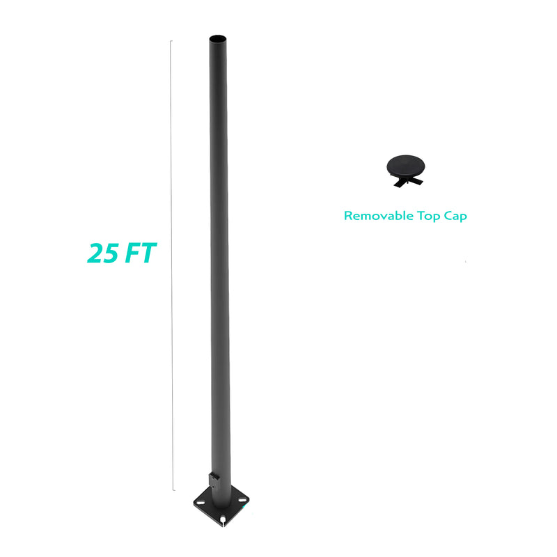 25 Foot Round Tapered Steel Light Pole - Including Shipping