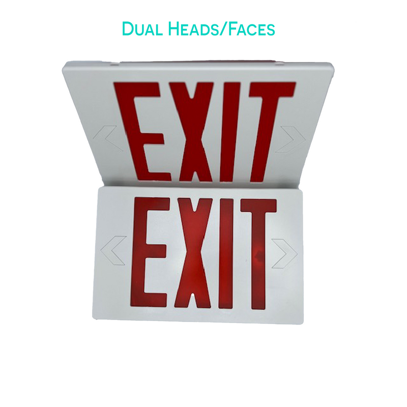 Slim Exit Emergency Combo with Backup Battery - Red Letters