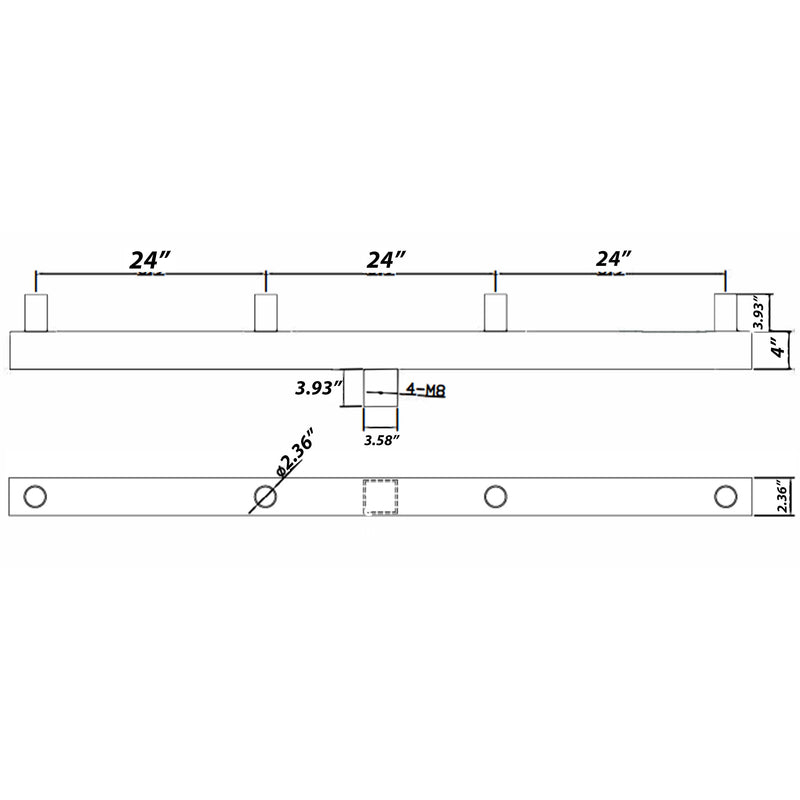 Bullhorn Square with 4 Tenon Inline