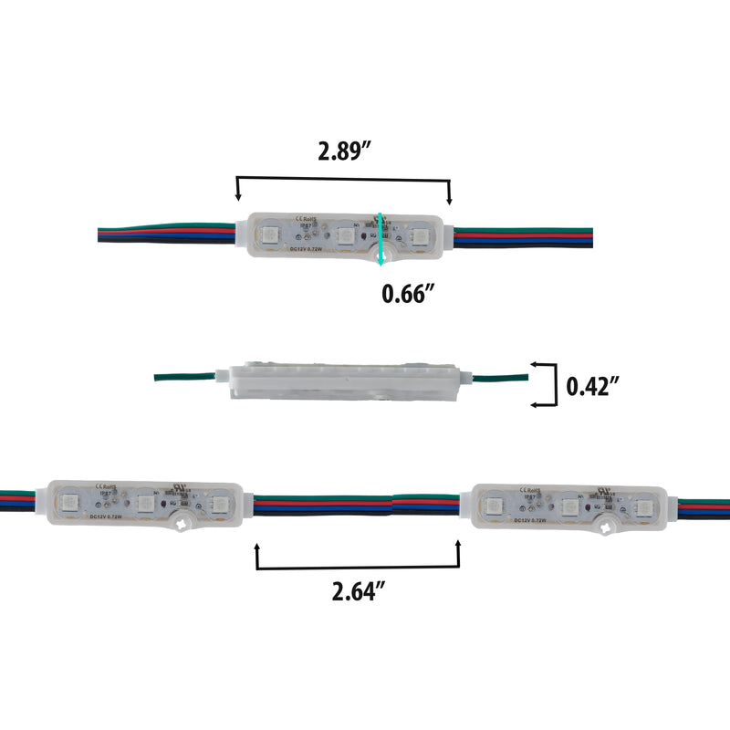 RGB LED Module 12VDC - 0.72W with LED Controller and Remote