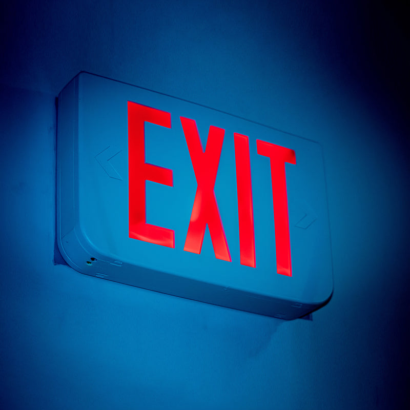 LED Exit Sign - Bi-Color Red/Green - 90+ Minute Emergency Operation