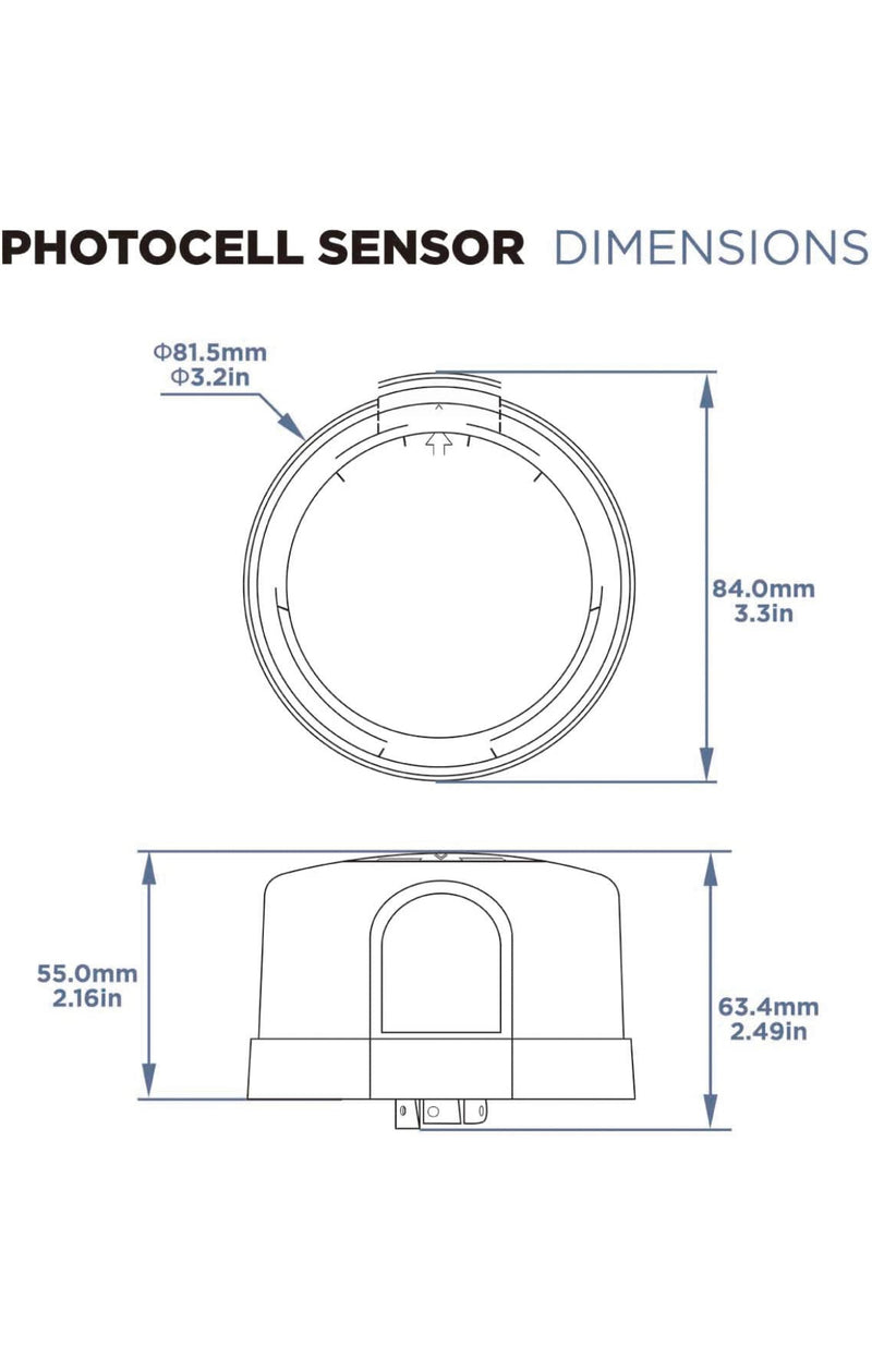 Electronic Dusk to Dawn Photocell Sensor - 120-277V - Twist Lock - 1000W Max