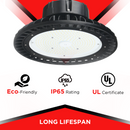 240W LED UFO High Bay - 34800 lumens - Glass Lens - IP65 Rated